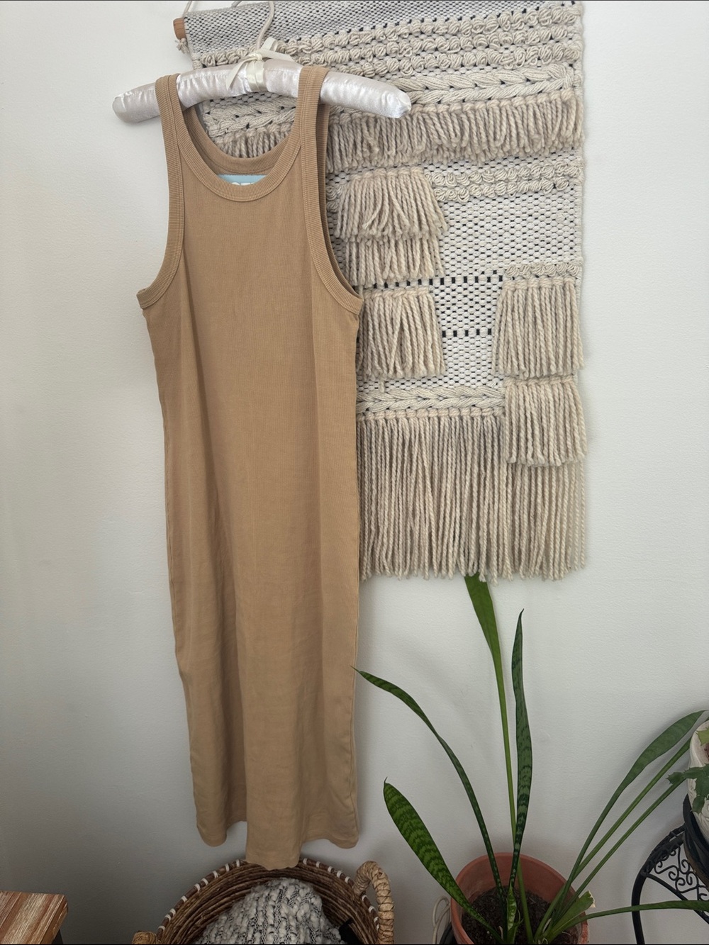 MOTHER Move It Midi Body Con Ribbed Tank Dress